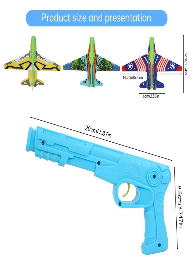 Manmel 12 Pack Airplane Launcher Toys for Kids, 2 Launchers and 10 Foam Glider, Indoor Outdoor Flying Toys for Boys Girls 4-8 Years Old, Plane Party Favors Birthday Gifts for Toddlers - Image 3